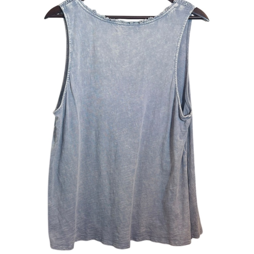 Knox Rose Blue Asymmetrical Embellished Tank Top - Picture 2 of 8